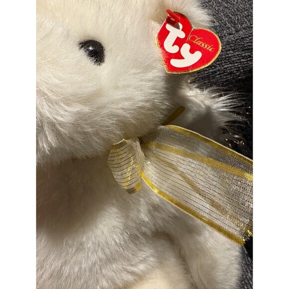 Ty Classic Angel Bear Plush 2001 With Gold Wings & Halo - Picture 7 of 8
